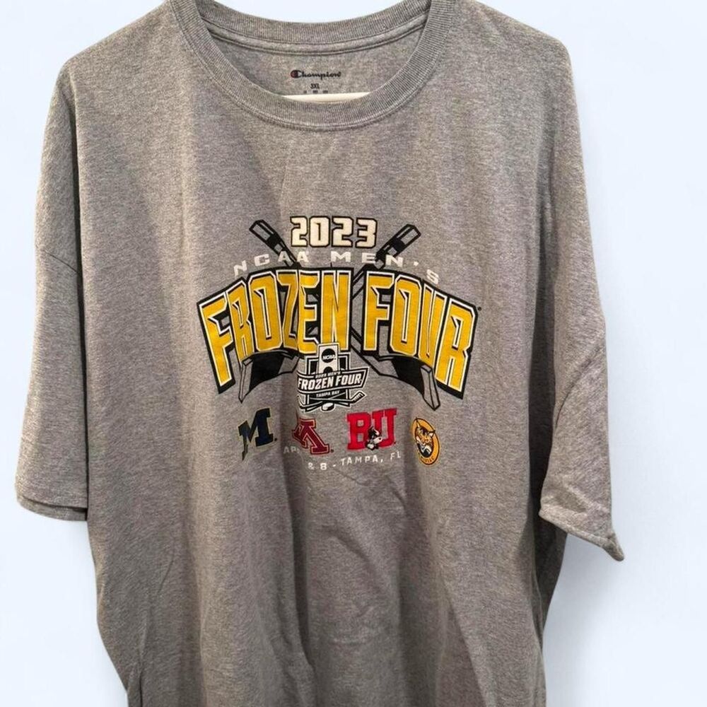 Champion grey 2023 Frozen Four NCAA hockey tee, Size: 3XL #hockey #NCAA